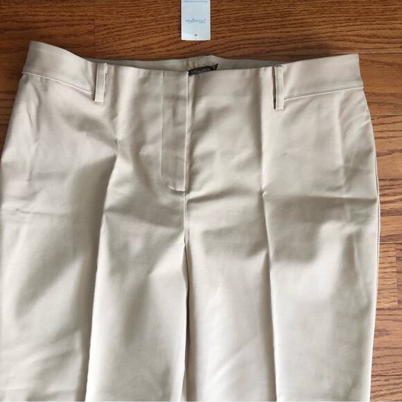 J.McLAUGHLIN Khaki Pippa Cotton Pant Straight Leg Cropped Women’s Size 12 NWT - Picture 4 of 9